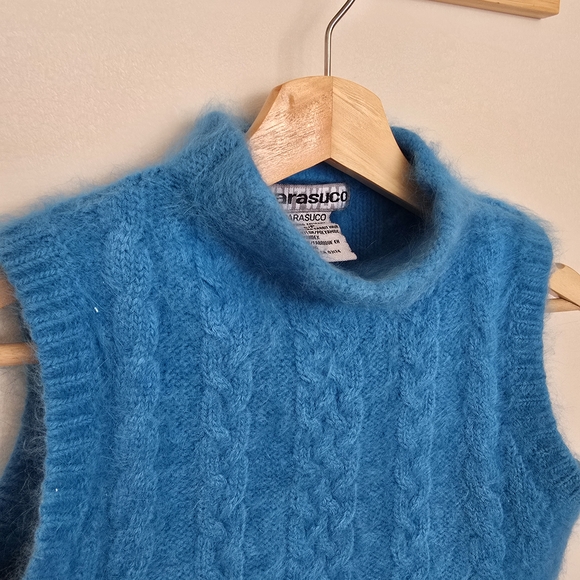 Parasuco Vibrant Blue Cable Knit Sweater Vest - Picture 2 of 6